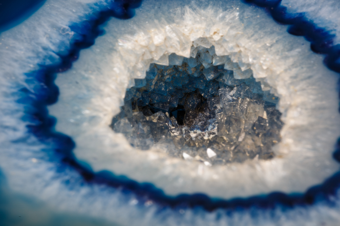 Blue crystal cave stone