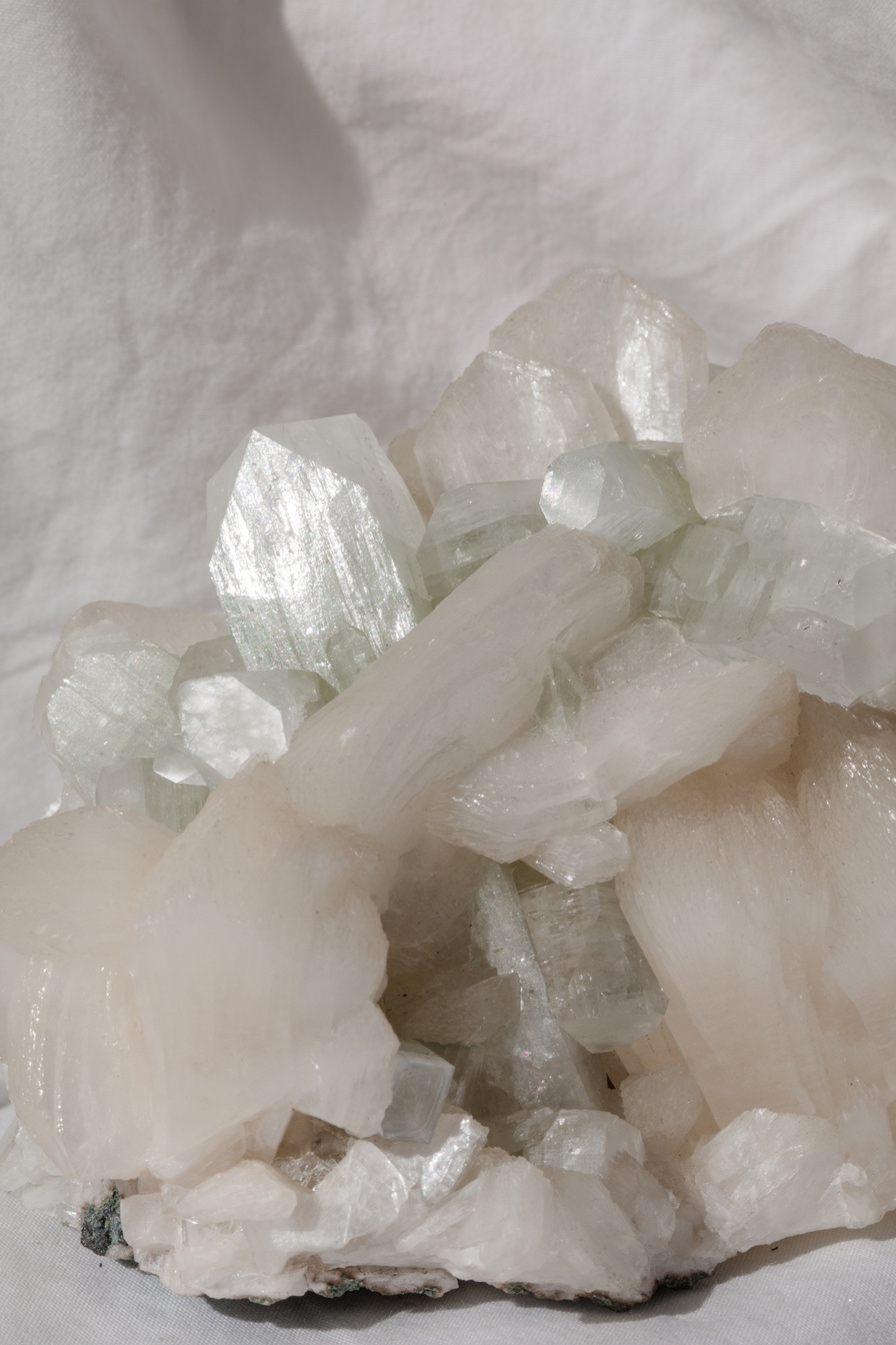 Green Apophylite and stilbite