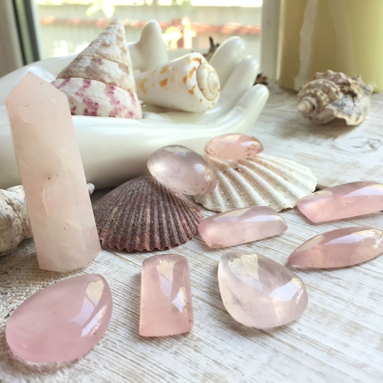 Rose quartz natural crystal